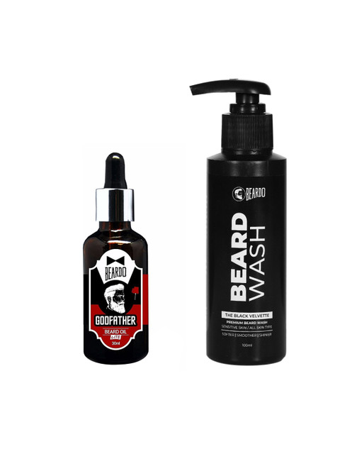 

BEARDO Godfather Lite Beard & Mustache Oil & The Black Velvette Premium Beard Wash