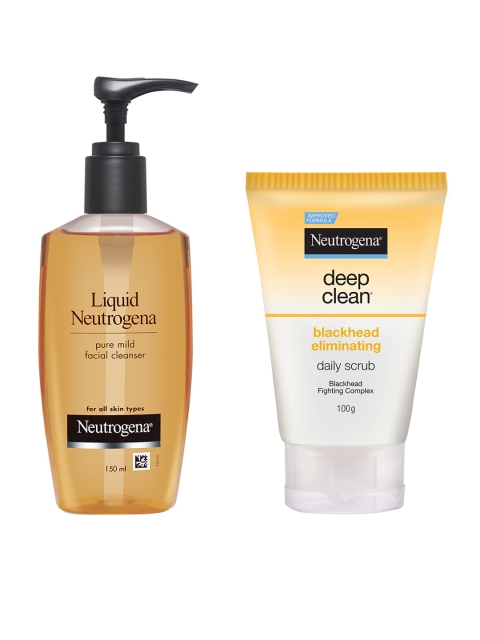 

Neutrogena Liquid Pure Mild Facial Cleanser & Deep Clean Black Head Eliminating Scrub, Orange