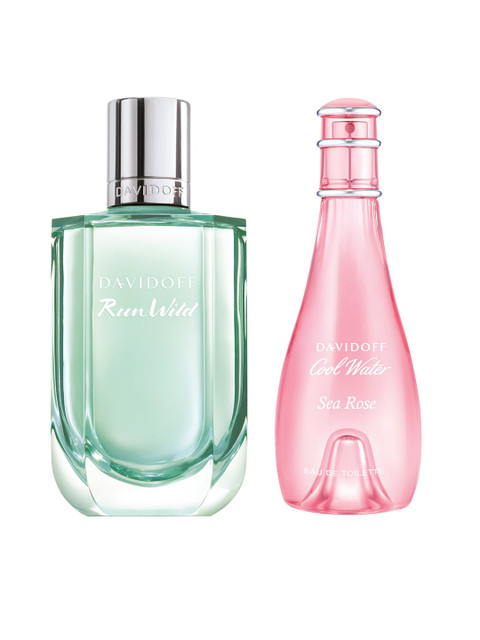 

DAVIDOFF Women Cool Water Sea Rose Eau de Toilette & Women Run Wild Eau de Parfum, Green