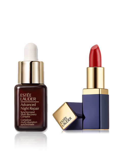 

Estee Lauder Set of Mini Advanced Night Repair Serum & Pure Color Envy Mini Lipstick, Brown