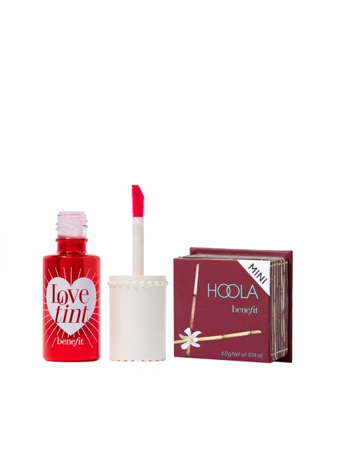 

Benefit Cosmetics Set of Cheek & Lip Stain Love Tint & Mini Hoola Matte Bronzer, Red