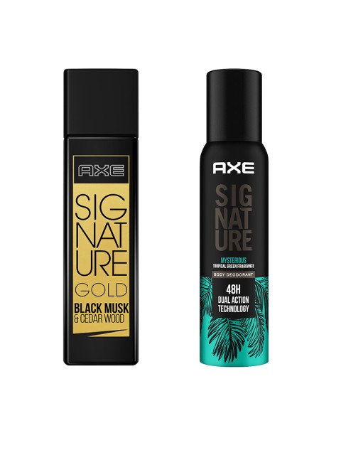 

AXE Men Signature Set of Gold Eau De Toilette & Mysterious Body Deodorant, Black