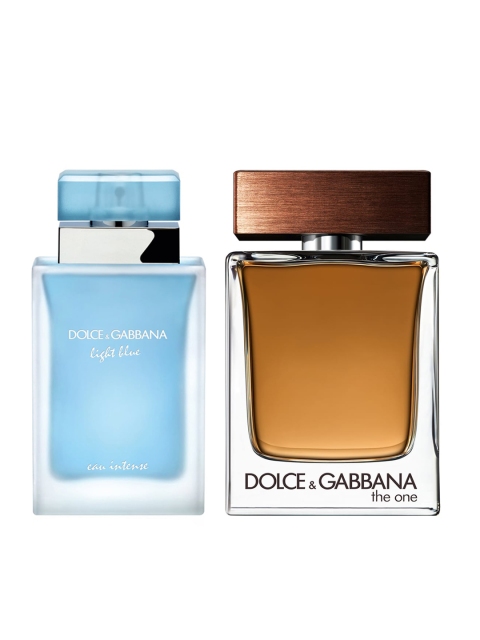 

Dolce & Gabbana Set Of The One for Men Eau de Toilette & Women Light Blue Eau Intense, Brown