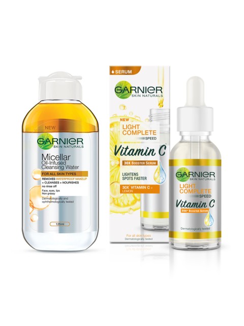 

Garnier Light Complete Vitamin C Booster Serum & Micellar Cleansing Water, White
