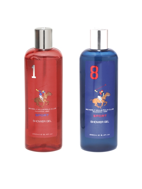 

Beverly Hills Polo Club Set of 2 Body Wash & Scrub, Red