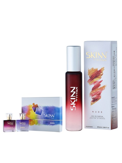 

SKINN by Titan Women Nude Eau de Parfum & Celeste & Sheer Miniature EDP Gift Set, Pink
