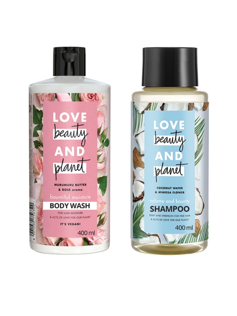 

Love Beauty & Planet Set of Coconut Water & Mimosa Flower Shampoo & Murumuru Body Wash, Pink