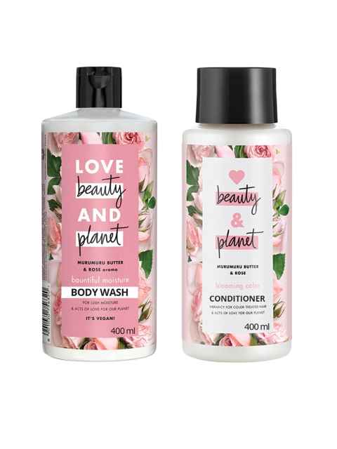 

Love Beauty & Planet Set of Murumuru Butter & Rose Body Wash & Conditioner, White