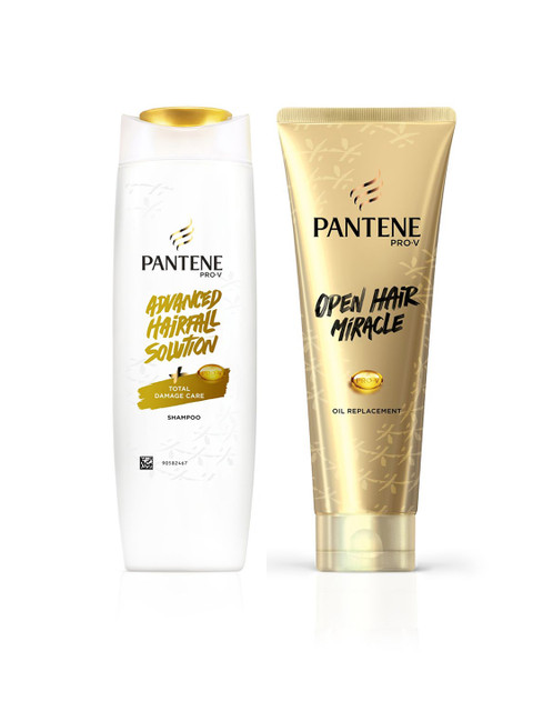 

Pantene Set of Hair Fall Solution Shampoo & Open Hair Miracle Conditioner, White