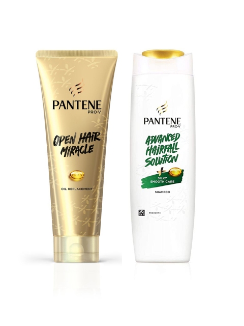 

Pantene Set of Hair Fall Solution Silky Smooth Shampoo & Open Hair Miracle Conditioner, White