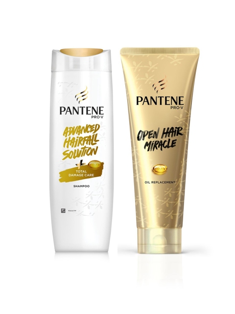 

Pantene Set of Hair Fall Solution Shampoo & Open Hair Miracle Conditioner, White