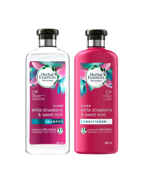 

Herbal Essences Set of White Strawberry & Sweet Mint Shampoo & Conditioner, Pink