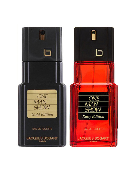 

JACQUES BOGART Men Set of 2 One Man Show EDT Perfumes - Gold & Ruby - 100 ml each, Red