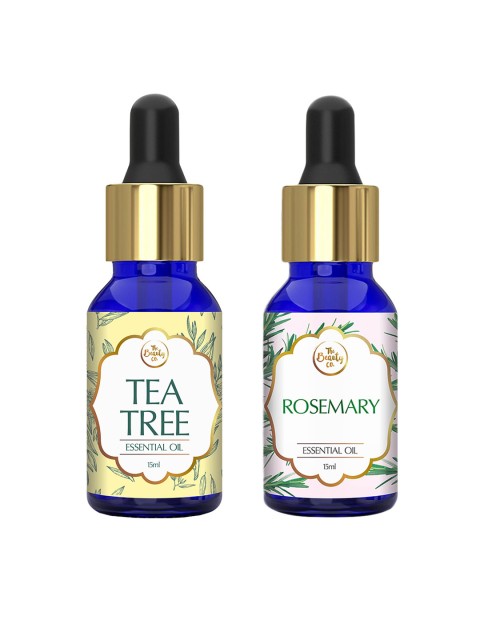 

The Beauty Co. Set of 2 Essential Oil - Tea Tree & Rosemary - 15 ml each, Blue