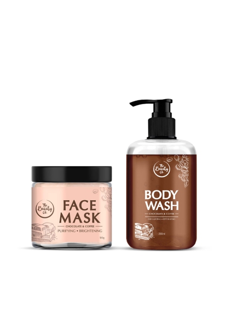 

The Beauty Co. Set of Chocolate & Coffee Face Mask & Body Wash, Beige