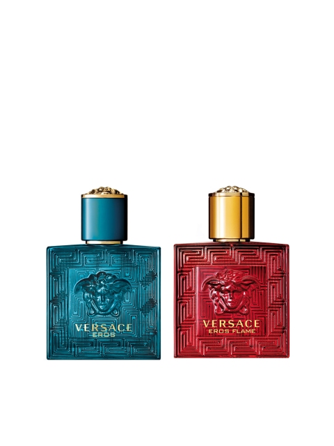 

Versace Men Set of Eros Eau de Toilette & Eros Flame Eau De Parfum - 50 ml each, Red