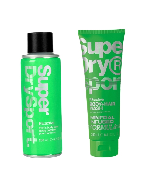 

Superdry Men Sport Re:Active Set of Body - Hair Wash & Deodorant, Green
