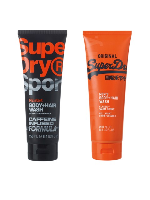 

Superdry Men Set of Heritage Original & Sport Re:Start Body - Hair Wash, Orange