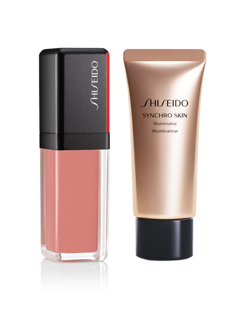 

SHISEIDO Set of Syncro Skin Illuminator & LacquerInk Lip Shine, Rose gold