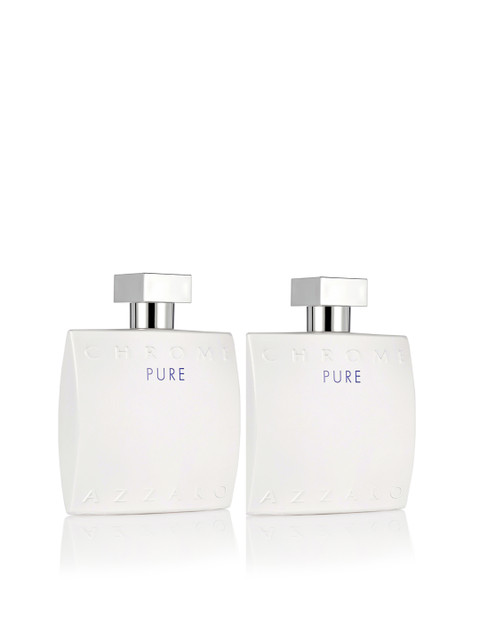 

Azzaro Men Set of 2 Chrome Pure Eau De Toilette, White