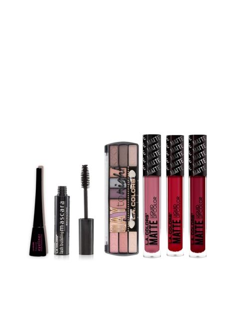 

L.A colors Eye Makeup Kit & 3 Matte Liquid Lip Colors, Multi