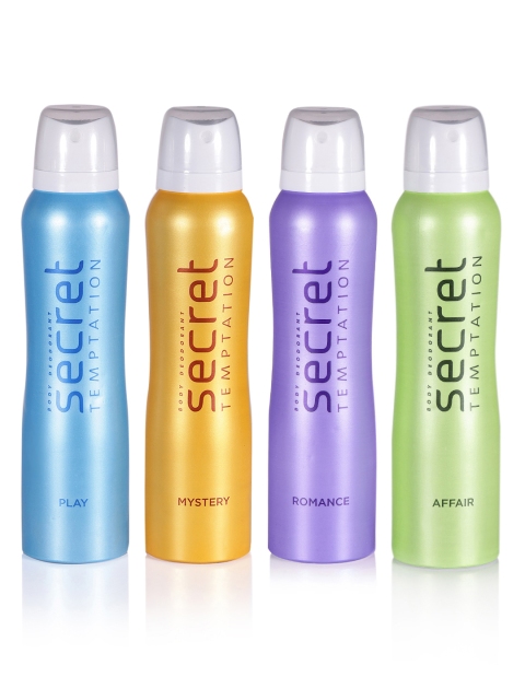 

Secret Temptation Set of 4 Deodorant Body Sprays, Yellow