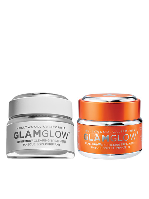 

GLAMGLOW Set of Flashmud Brightening & Supermud Clearing Treatment Masks, White