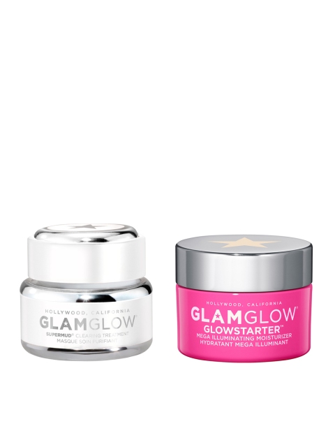 

GLAMGLOW Set of Glowstarter Moisturizer & Supermud Clearing Treatment Mask, White