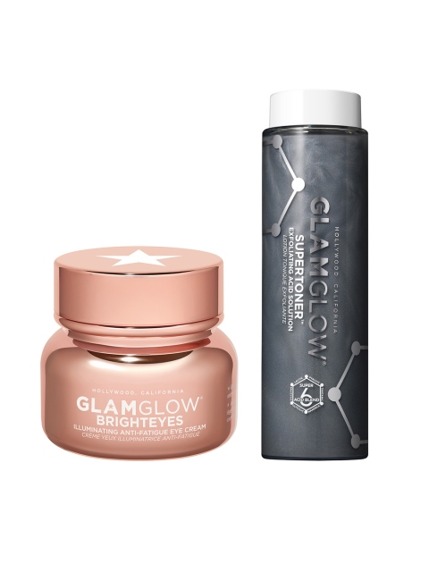

GLAMGLOW Set of Eye Cream & Exfoliating Acid Solution Super Face Toner, Grey