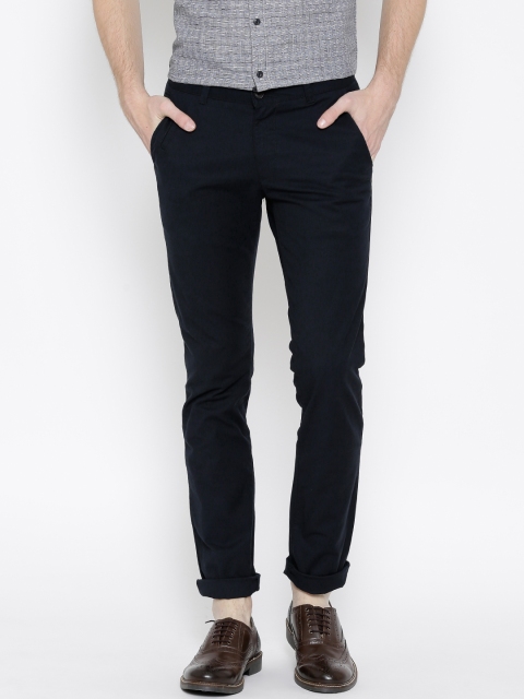 

United Colors of Benetton Men Navy Slim Chino Trousers, Navy blue