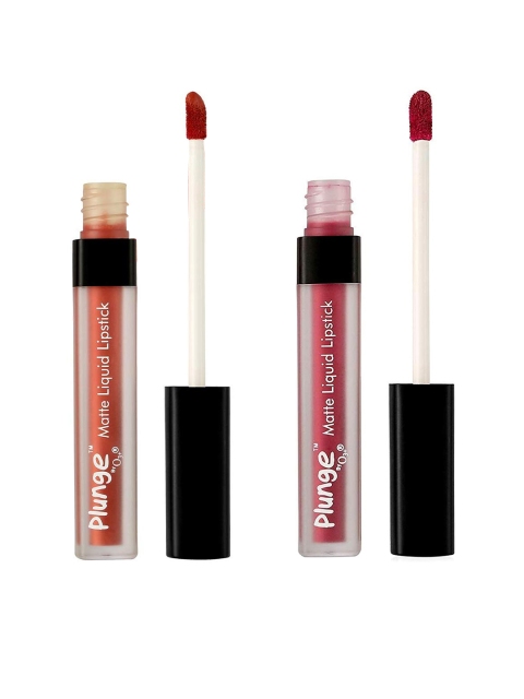 

O3+ Set of 2 Plunge Matte Liquid Lip Stick - Dusty Rose & Dolce, Pink