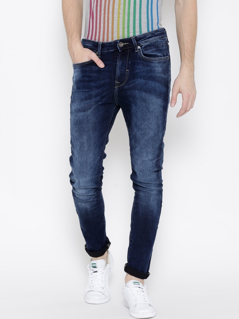 

United Colors of Benetton Men Dark Blue Carrot Fit Mid Rise Jeans
