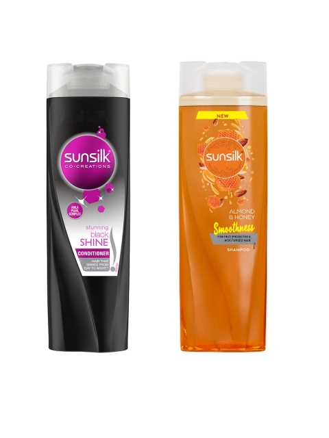 

Sunsilk Stunning Black Shine Conditioner & Almond & Honey Smoothness Shampoo