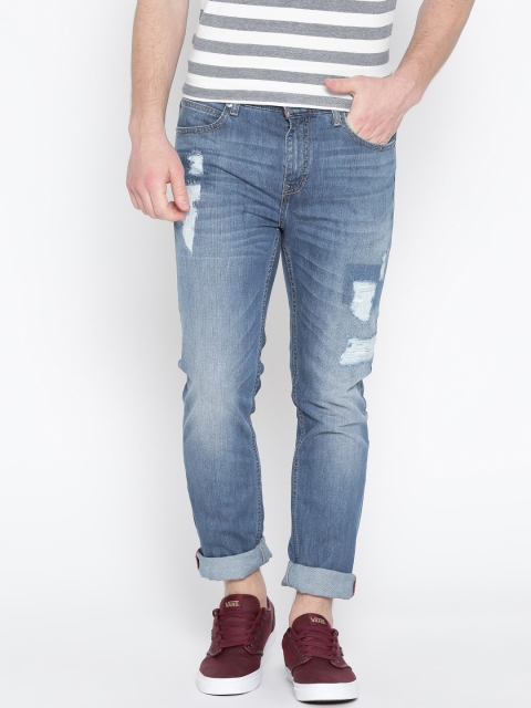 

United Colors of Benetton Men Blue Slim Straight Fit Mid-Rise Jeans