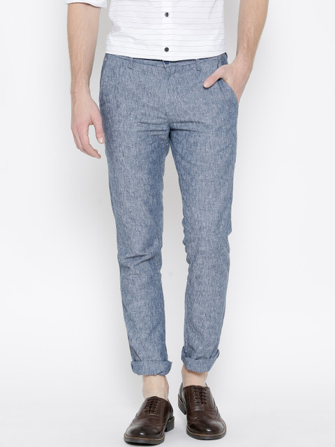 

United Colors of Benetton Men Blue Slim Casual Trousers