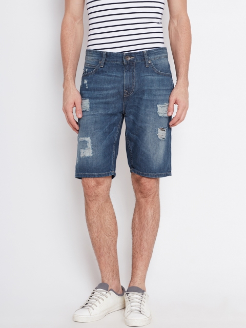

United Colors of Benetton Blue Washed Slim Denim Shorts