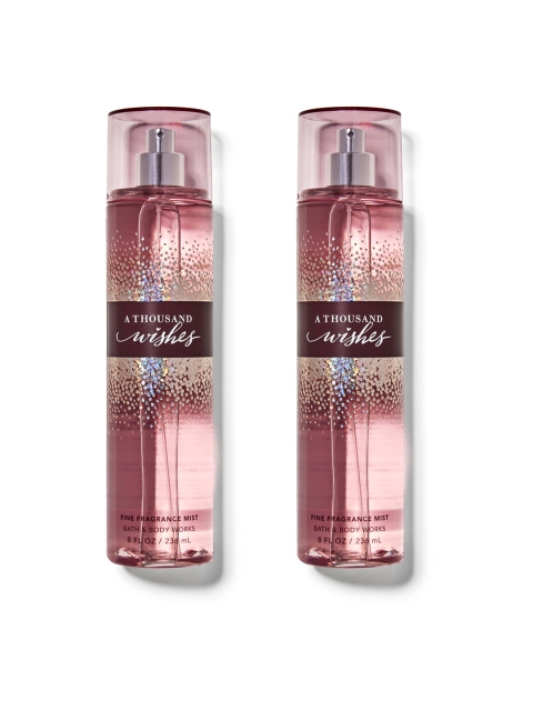 

Bath & Body Works Women Set of 2 A Thousand Wishes Fine Fragrance Mists - 236 ml Each, Pink