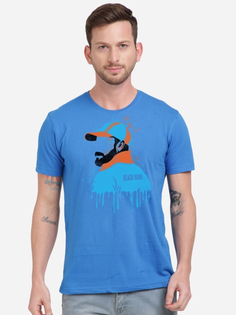 

MASH UNLIMITED Men Blue & Orange Sports Virat Kohli Printed Slim Fit T-shirt