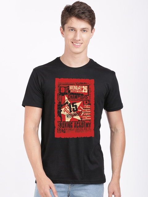 

MASH UNLIMITED Men Black & Red Sports Printed Slim Fit T-shirt