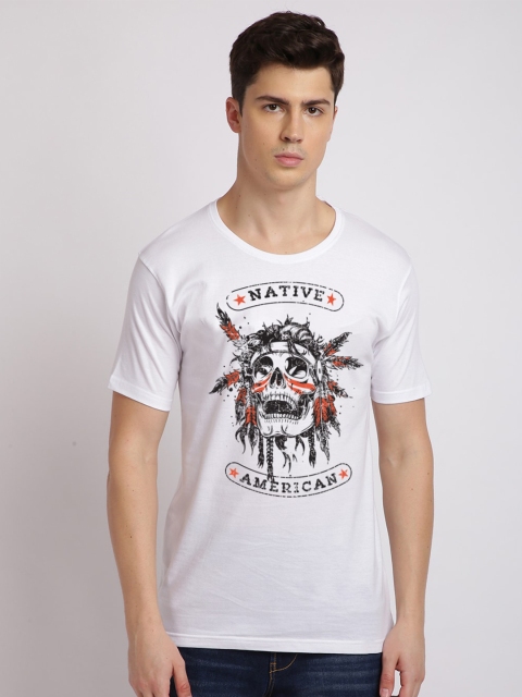 

MASH UNLIMITED Men White & Black Printed Slim Fit T-shirt