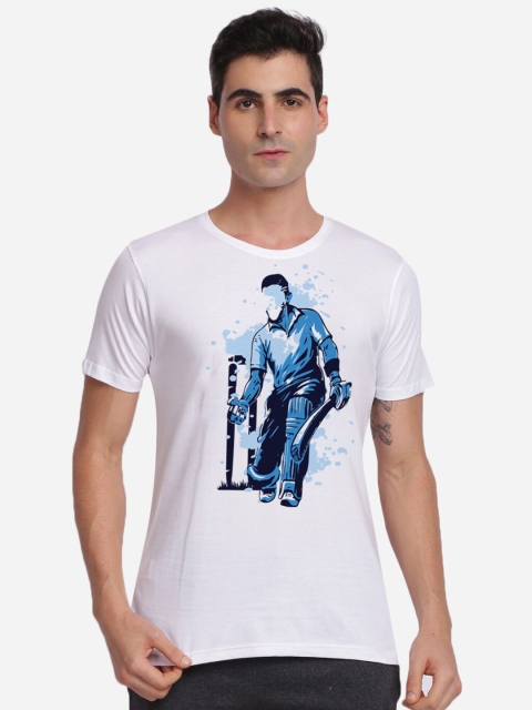 

MASH UNLIMITED Men White & Blue Sports Virat Kohli Printed Slim Fit T-shirt