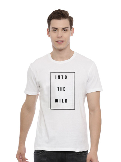 

MASH UNLIMITED Men White & Black Typography Printed Slim Fit T-shirt