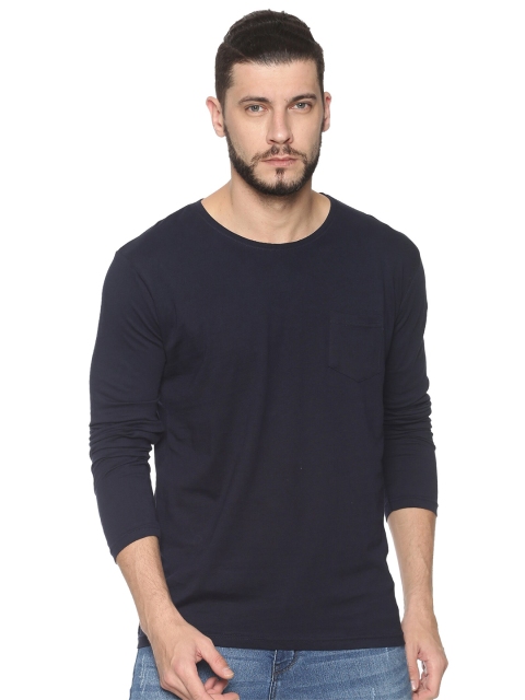 

MASH UNLIMITED Men Navy Blue Slim Fit T-shirt