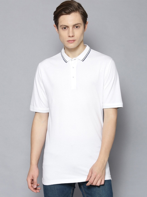 

Bruun & Stengade Men White Polo Collar Slim Fit T-shirt