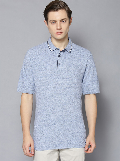 

Bruun & Stengade Men Blue Polo Collar Slim Fit T-shirt