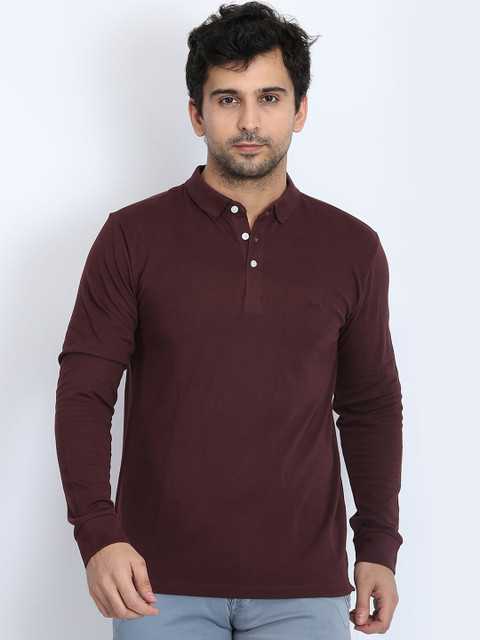 

LINDBERGH Men Violet Polo Collar Slim Fit T-shirt