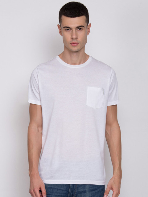 

Matinique Men White Pockets Slim Fit T-shirt