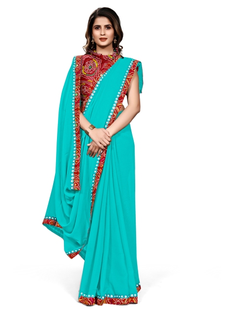 

KALINI Women Turquoise Blue Solid