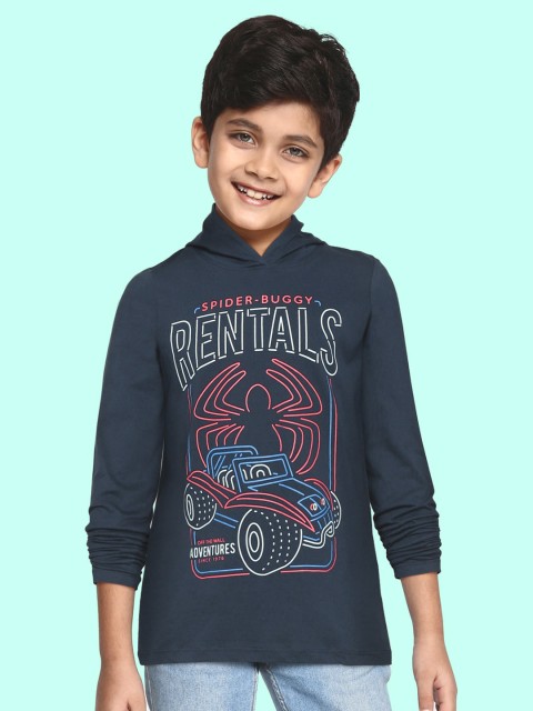 

YK Marvel Boys Navy & Red Pure Cotton Spider Buggy Print T-shirt, Navy blue