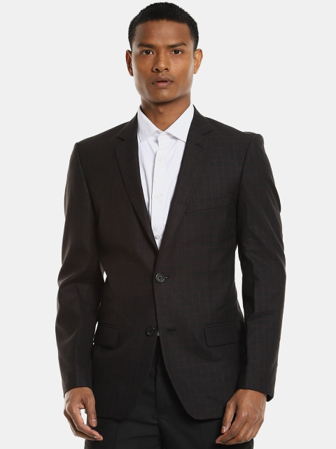 

Arrow Men Black & Brown Checked Single-Breasted Formal Blazer
